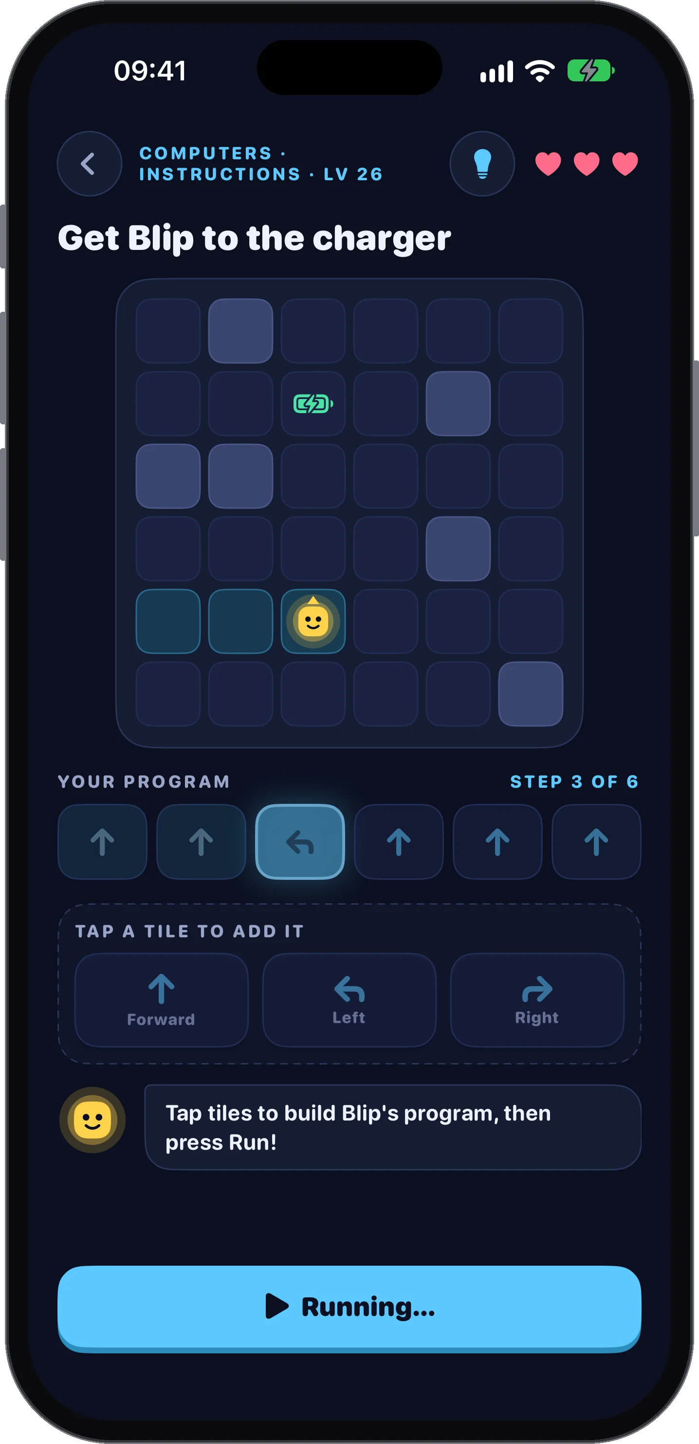 Programming Blip step by step to reach the charger
