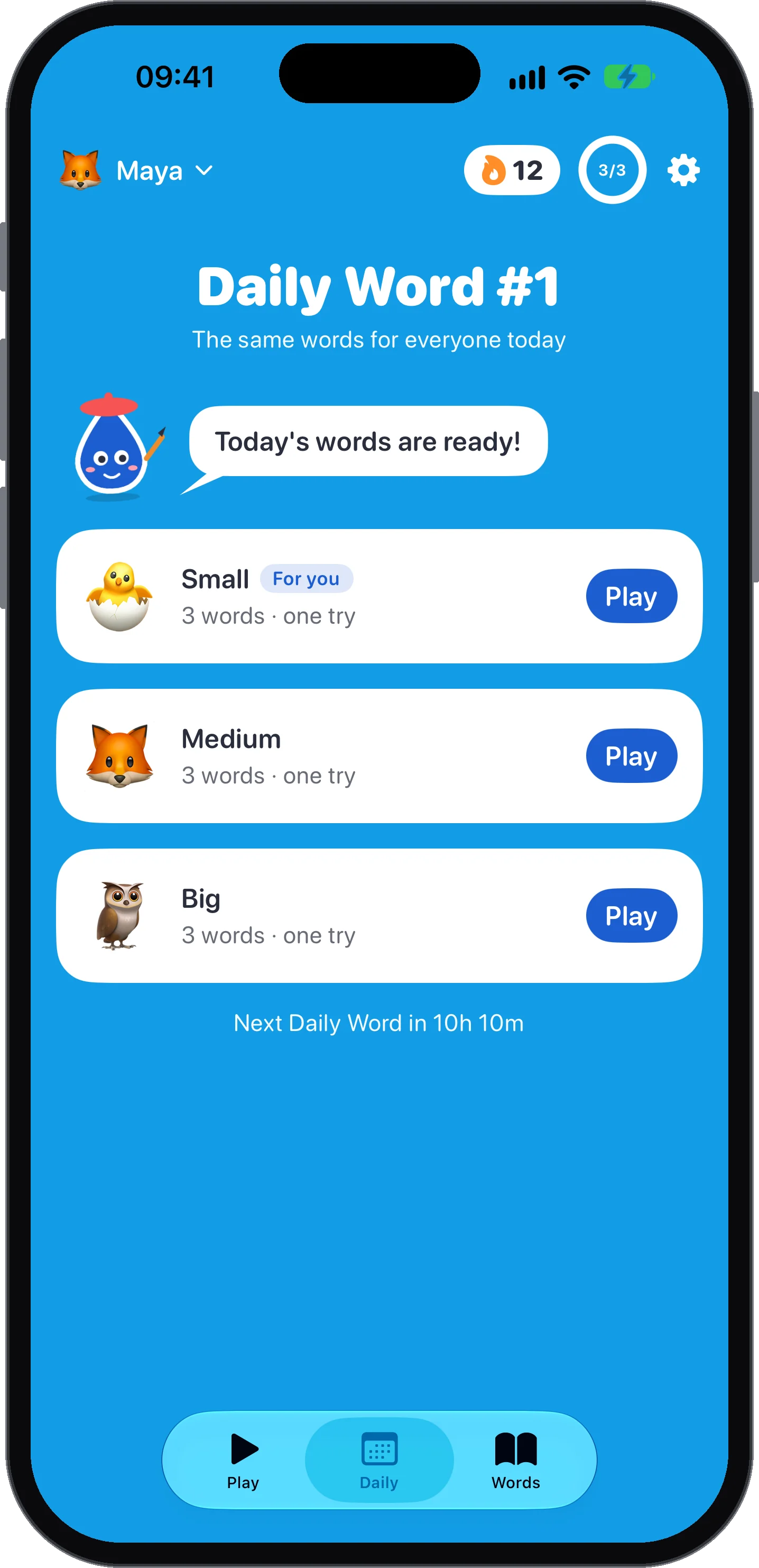 The Daily Word in three sizes